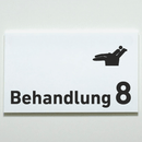 BEHANDLUNG 1-9 Zahnarzt-Praxisschild-Acrylglas-Folienaufkleber in 130 x 200 mm zum Kleben