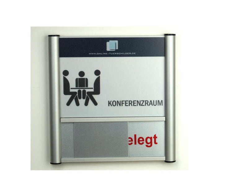 Türschilder Büro in 4 Größen - mit Alu Klappprofil und Acrylabdeckung - Türschild Büsum