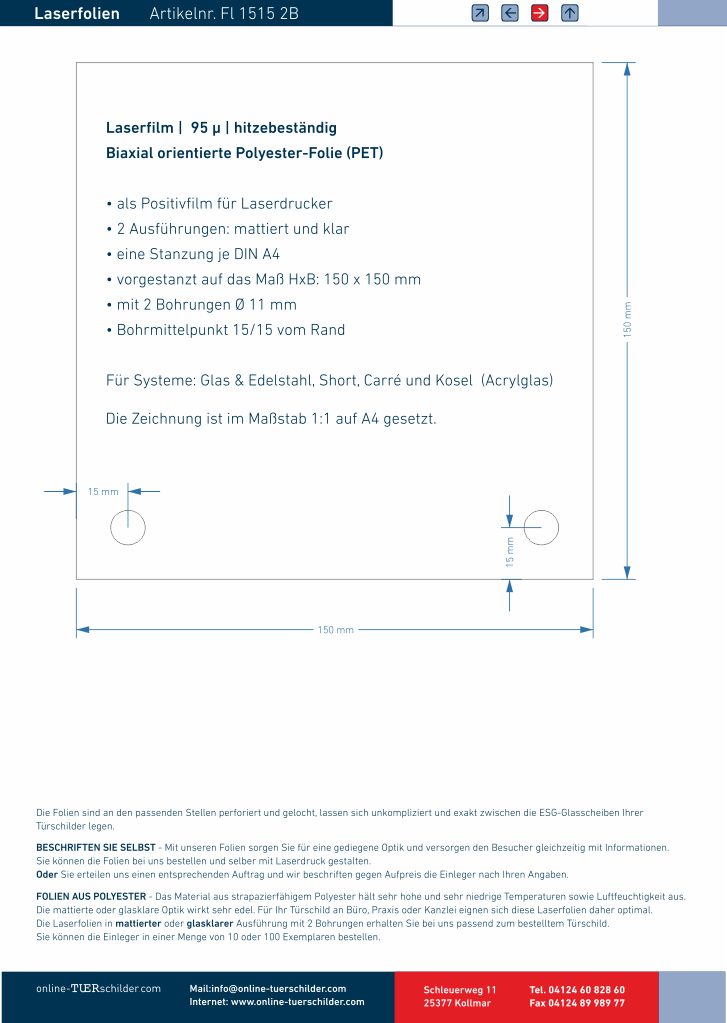 Laserfolien 2 Bohrungen 19