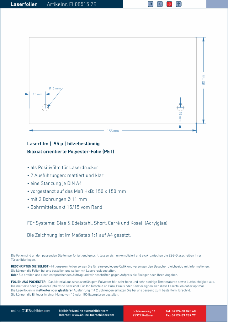 Laserfolien 2 Bohrungen 1