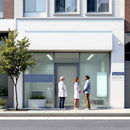 Praxisschilder für Außen in vielen Größen - aus 8 mm Glas mit 4 Haltern