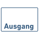 Praxisschild Acrylglas / Folienaufkleber Ausgang zum Kleben