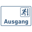Praxisschild Acrylglas / Folienaufkleber Ausgang zum Kleben