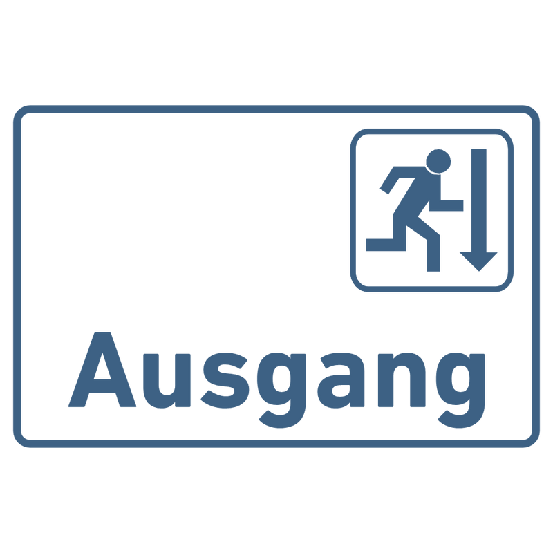 Praxisschild Acrylglas / Folienaufkleber Ausgang zum Kleben