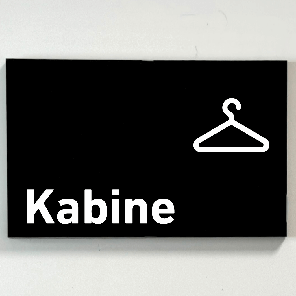 Kabine 1-4 - Praxisschild Acrylglas / Folienaufkleber in 130 x 200 mm zum Kleben