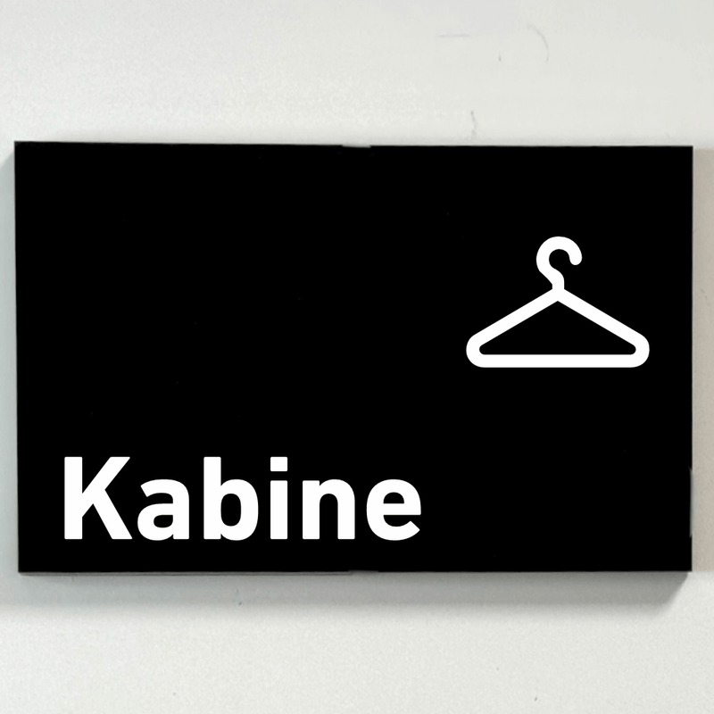 Praxisschild Acrylglas / Folienaufkleber Kabine 1-4 zum Kleben