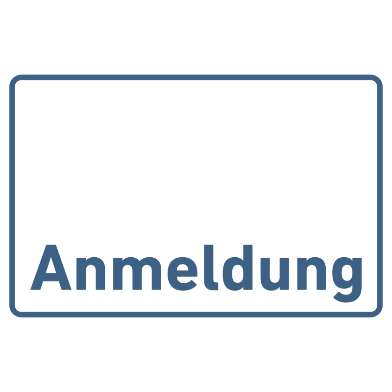 Schild für Ihre Praxis aus Acryl oder Folie Anmeldung mit und ohne Piktogramm