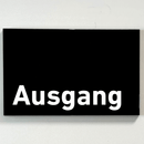 Praxisschild Acrylglas / Folienaufkleber Ausgang zum Kleben