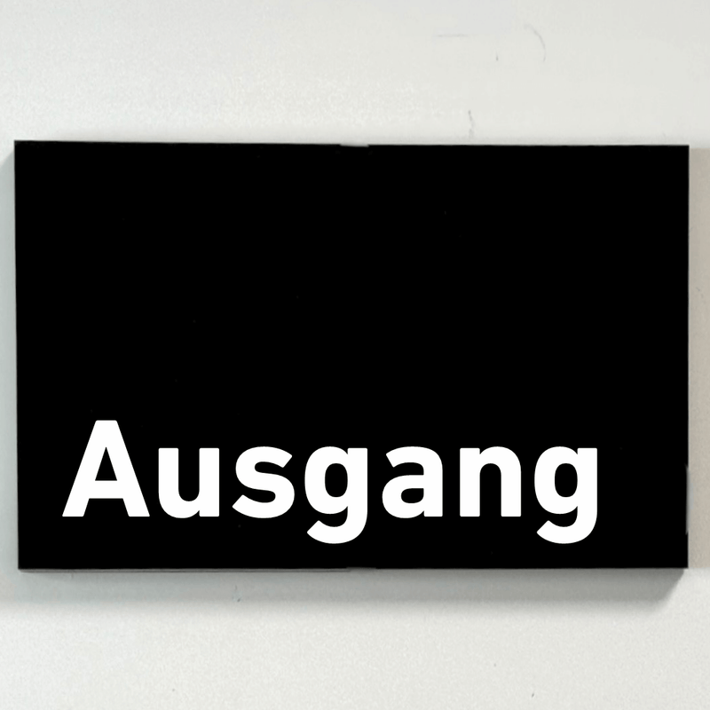 Praxisschild Acrylglas / Folienaufkleber Ausgang zum Kleben
