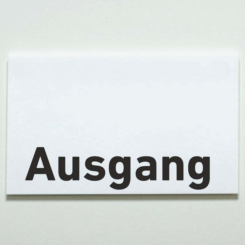 Praxisschild Acrylglas / Folienaufkleber Ausgang zum Kleben