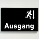 Praxisschild Acrylglas / Folienaufkleber Ausgang zum Kleben