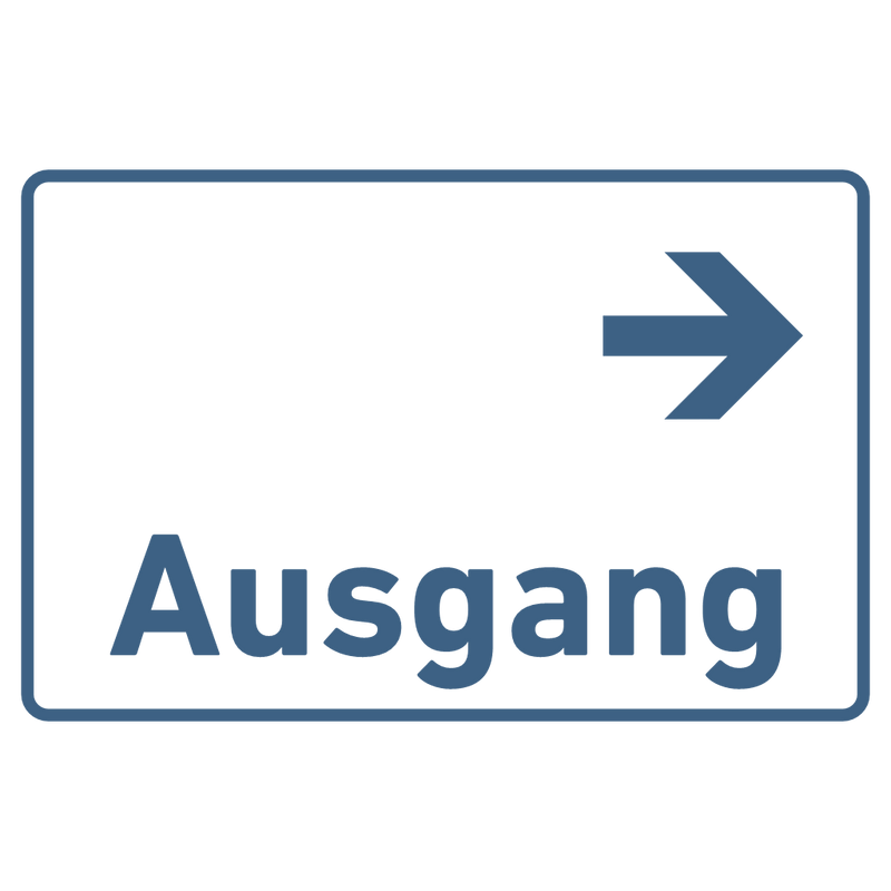 Schild für Ihre Praxis Acrylglas / Folienaufkleber Ausgang rechts zum Kleben