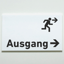 Schild für Ihre Praxis Acrylglas / Folienaufkleber Ausgang rechts zum Kleben