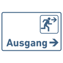 Schild für Ihre Praxis Acrylglas / Folienaufkleber Ausgang rechts zum Kleben