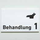 Praxisschild Acrylglas / Folienaufkleber Behandlung 1-9 Zahnarzt zum Kleben