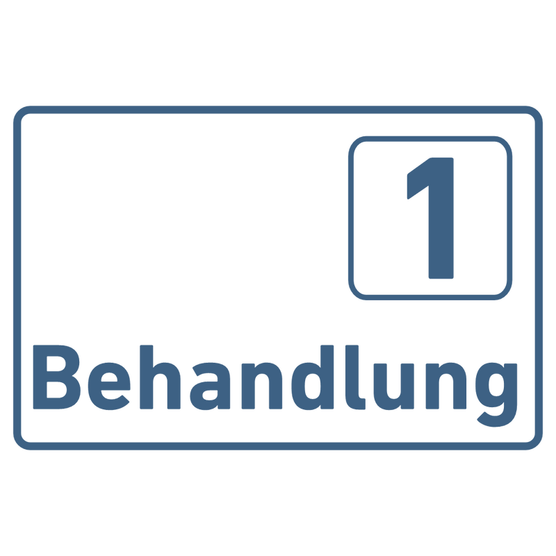 Praxisschild Acrylglas / Folienaufkleber Behandlung 1-9 zum Kleben