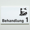 Praxisschild Acrylglas / Folienaufkleber Behandlung 1-9 mit Piktogramm zum Kleben