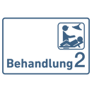 Praxisschild Acrylglas / Folienaufkleber Behandlung 1-9 mit Piktogramm zum Kleben