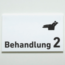 Praxisschild Acrylglas / Folienaufkleber Behandlung 1-9 Zahnarzt zum Kleben