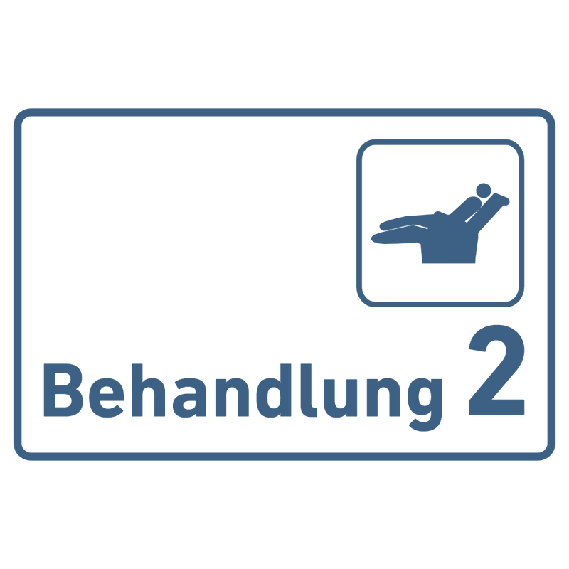 Praxisschild Acrylglas / Folienaufkleber Behandlung 1-9 Zahnarzt zum Kleben