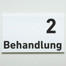 Praxisschild Acrylglas / Folienaufkleber Behandlung 1-9 zum Kleben