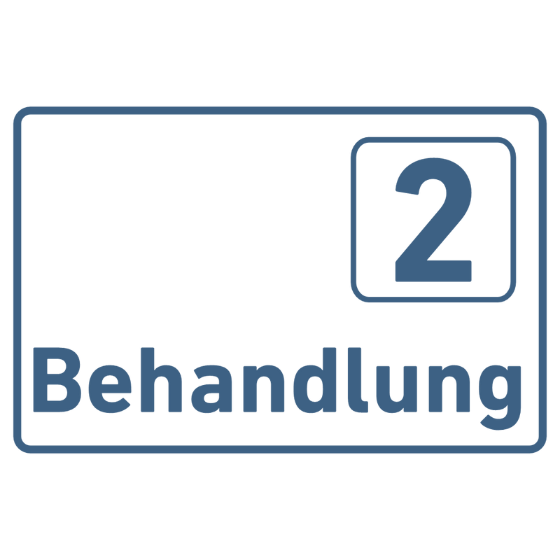 Praxisschild Acrylglas / Folienaufkleber Behandlung 1-9 zum Kleben