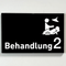 Praxisschild Acrylglas / Folienaufkleber Behandlung 1-9 mit Piktogramm zum Kleben