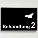 Praxisschild Acrylglas / Folienaufkleber Behandlung 1-9 Zahnarzt zum Kleben