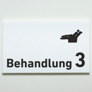 Praxisschild Acrylglas / Folienaufkleber Behandlung 1-9 Zahnarzt zum Kleben