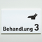 Praxisschild Acrylglas / Folienaufkleber Behandlung 1-9 Zahnarzt zum Kleben
