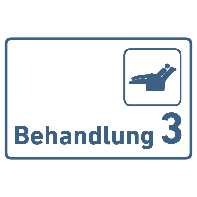 Praxisschild Acrylglas / Folienaufkleber Behandlung 1-9 Zahnarzt zum Kleben