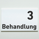 Praxisschild Acrylglas / Folienaufkleber Behandlung 1-9 zum Kleben
