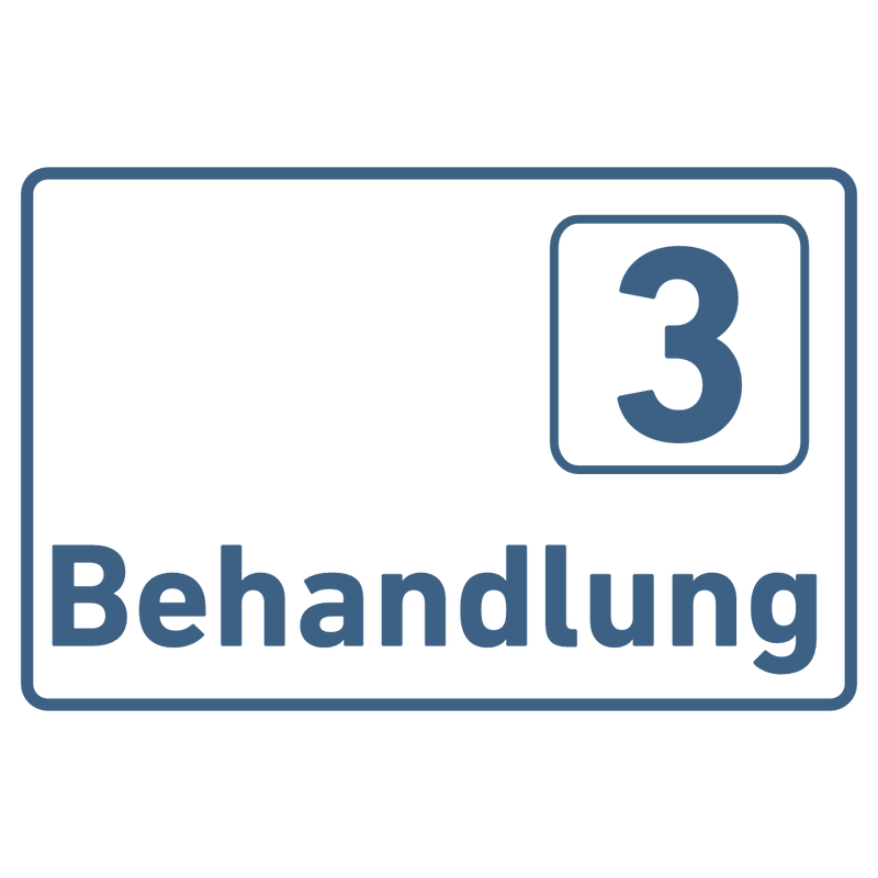 Praxisschild Acrylglas / Folienaufkleber Behandlung 1-9 zum Kleben