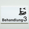 Praxisschild Acrylglas / Folienaufkleber Behandlung 1-9 mit Piktogramm zum Kleben