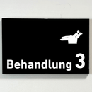Praxisschild Acrylglas / Folienaufkleber Behandlung 1-9 Zahnarzt zum Kleben