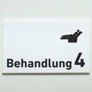 Praxisschild Acrylglas / Folienaufkleber Behandlung 1-9 Zahnarzt zum Kleben