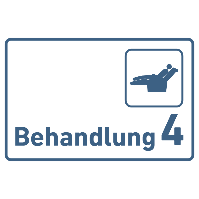 Praxisschild Acrylglas / Folienaufkleber Behandlung 1-9 Zahnarzt zum Kleben