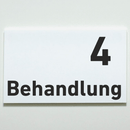 Praxisschild Acrylglas / Folienaufkleber Behandlung 1-9 zum Kleben