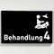 Praxisschild Acrylglas / Folienaufkleber Behandlung 1-9 mit Piktogramm zum Kleben