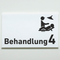 Praxisschild Acrylglas / Folienaufkleber Behandlung 1-9 mit Piktogramm zum Kleben