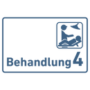 Praxisschild Acrylglas / Folienaufkleber Behandlung 1-9 mit Piktogramm zum Kleben