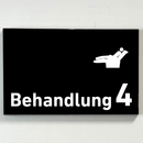 Praxisschild Acrylglas / Folienaufkleber Behandlung 1-9 Zahnarzt zum Kleben