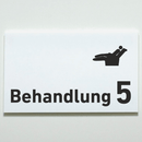 Praxisschild Acrylglas / Folienaufkleber Behandlung 1-9 Zahnarzt zum Kleben