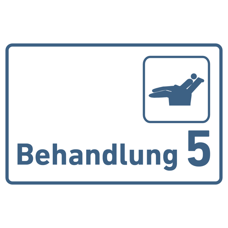 Praxisschild Acrylglas / Folienaufkleber Behandlung 1-9 Zahnarzt zum Kleben