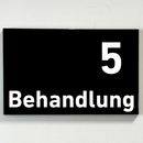 Praxisschild Acrylglas / Folienaufkleber Behandlung 1-9 zum Kleben