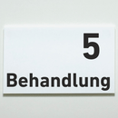 Praxisschild Acrylglas / Folienaufkleber Behandlung 1-9 zum Kleben