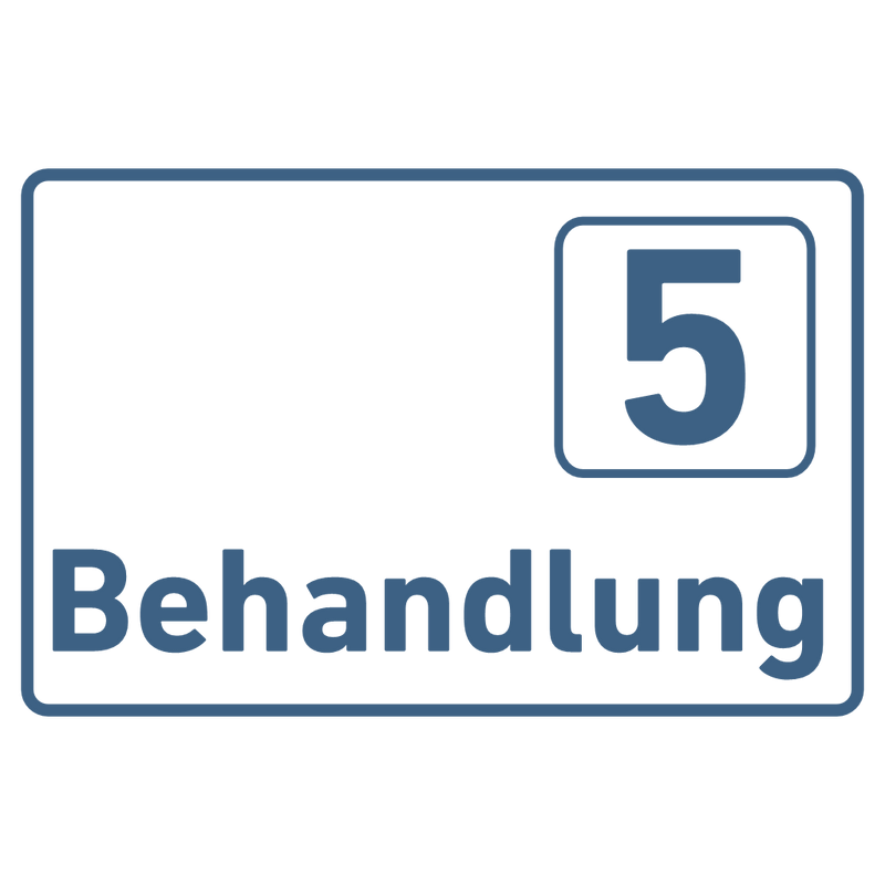 Praxisschild Acrylglas / Folienaufkleber Behandlung 1-9 zum Kleben