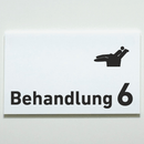 Praxisschild Acrylglas / Folienaufkleber Behandlung 1-9 Zahnarzt zum Kleben