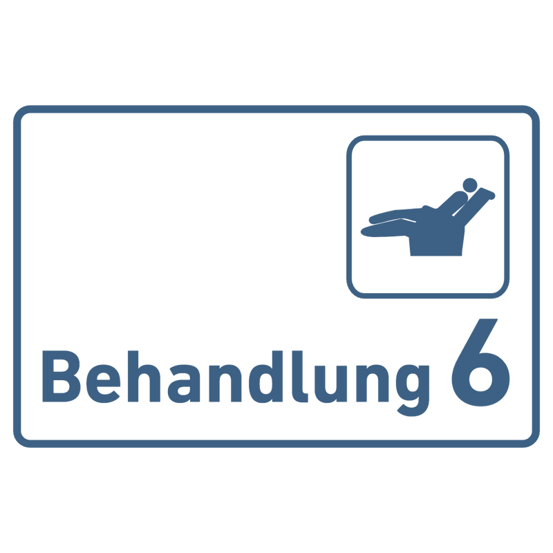 Praxisschild Acrylglas / Folienaufkleber Behandlung 1-9 Zahnarzt zum Kleben
