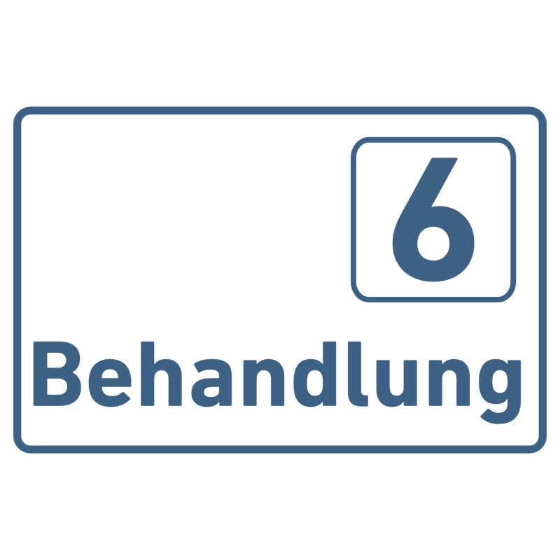 Praxisschild Acrylglas / Folienaufkleber Behandlung 1-9 zum Kleben